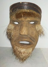 Masque de danse Oaxaca Mexique bois sculpté à la main Art tribal