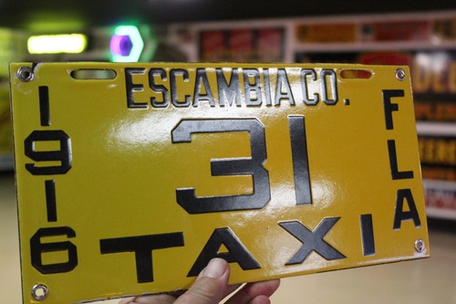 Escambia florida 1916 taxi tag - 1916,