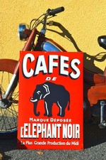 Grande plaque émaillée - , cafes