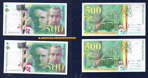 Lot billets 500 francs - billets,