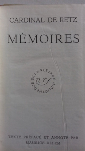 Cardinal retz memoires - -,