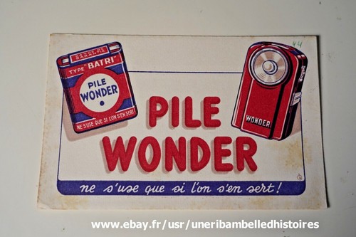 Ancien buvard pile wonder - buvard,