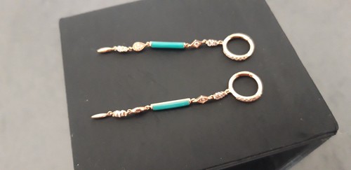 Boucles oreilles rose 14 - d'oreilles,