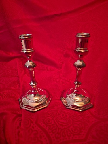 Paire bougeoirs metal - bougeoirs, en