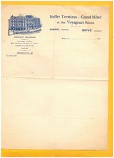 BRIVE (19) BUFFET TERMINUS / GRAND HOTEL "MIREMONT Propriétaire" en 1920