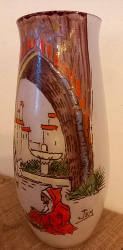 Ancien vase emaille signe - ancien,