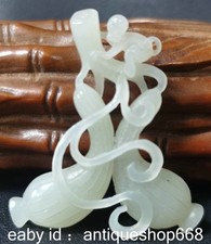 2.2 "Vieille Chine Hetian Jade Carving Dynasty Monkey Loofah Pendentif