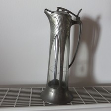 broc étain + verre. hauteur