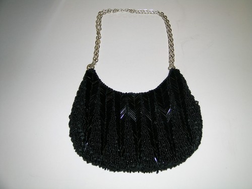 Vintage black beaded cocktail - vintage,