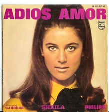 SHEILA - DISQUE VINYLE 45 TOURS (4 titres) - DISQUE PHILIPS - ADIOS AMOR