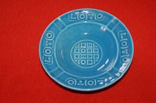 PETIT CENDRIER DE TABLE  "  LOTERIE NATIONALE " EN CERAMIQUE  BLEUE