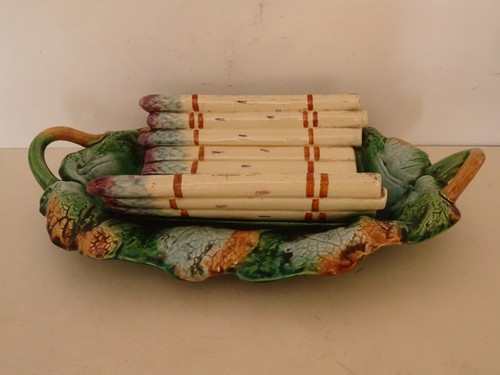 Plat asperges faïence - asperges,