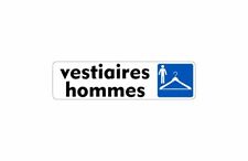 Autocollant sticker adhesif signalisation plaque porte panneau vestiaire homme