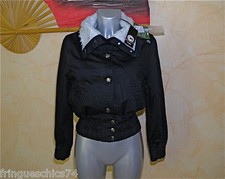 veste courte en jeans noir