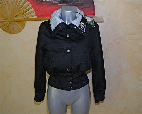 Veste courte jeans noir - veste,