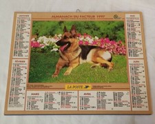 Almanach Calendrier du facteur 1997 / Chevaux et chien berger allemand