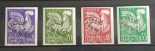 Série 4 Timbres Type Coq Gaulois Préoblitérés Non Dentelés N° 119/122 Neuf* 1960