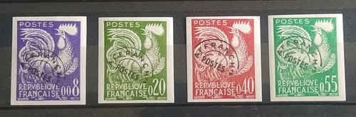 Série timbres type coq - série,