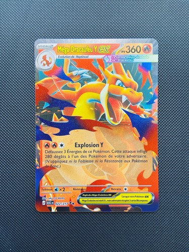 Carte pokémon méga - carte, méga-dracaufeu