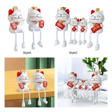 Lucky Cats Figurine Animal Statue Sculpture en résine pour la décoration de