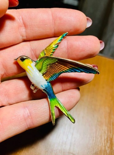 Broche bijou hirondelle métal - bijou,
