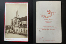 Colombier, France, Auxerre, église Saint-Eusèbe Vintage albumen print CDV.  Ti