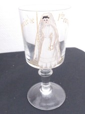 Ancien verre pied émaillé