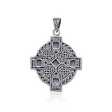 Croix Celtique 925 Argent Sterling Pendentif Religieux Faith Bijoux Orné