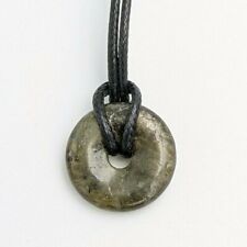 PENDENTIF DONUTS 2cm PIERRE LABRADORITE - AVEC OU SANS COLLIER RÉGLABLE