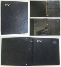 Album long vide pour enveloppes ou cartes 1er jour avec 10 protections FDC Noir2