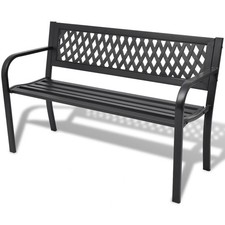 Banc Jardin Acier Noir