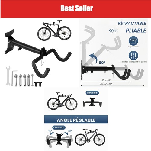 Support mural vélo pliable