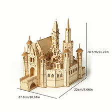 Maquette en bois d'un chateau
