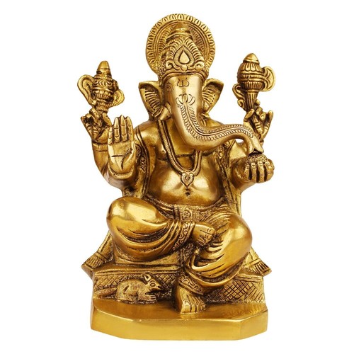 Statue laiton lord ganesha - en,
