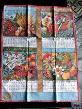 TORCHON CALENDRIER ANCIEN
