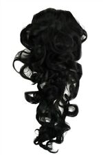 Postiche Tresse Volumineux Bouclée Peignes & Bande Élastique Noir 60cm