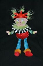 Peluche doudou clown joker MANHATTAN TOY rouge bleu noir vert 45 cm NEUF