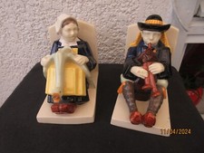 Belle paire de serre-livres en faience de Quimper HB