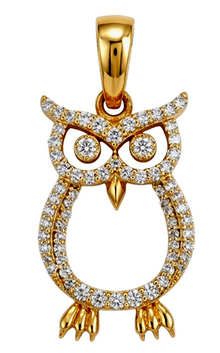 Pendentif hibou diamant - hibou,