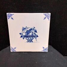 Ancien Carreau Carrelage Faience De Delft 10cm Coupe à Fruits Tiles Azulejos