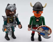 Playmobil Figures Set Viking Warrior & Wolf Knight. Medieval Figure. geobra