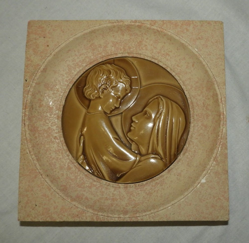 Vierge enfant médaillon - vierge, l'enfant