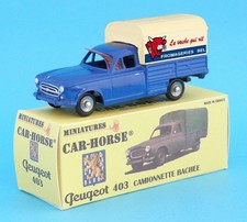Car-Horse Peugeot 403 pick up baché La vache qui rit bleue style Dinky cij jrd