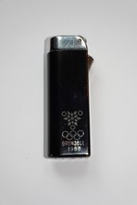 briquet à gaz Feudor noir logo jeux olympiques Grenoble 1968 anneaux JO 68