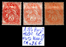 3 Teintes du Type BLANC n°109, Neufs * = Cote 26 € / Lot Timbres France