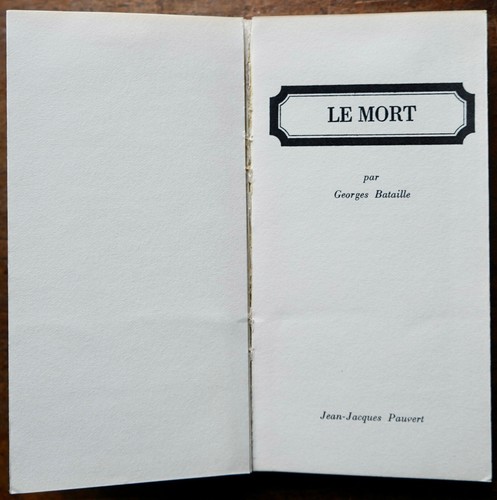 Georges bataille mort - bataille, le