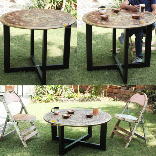 Table pliante ronde - , bois