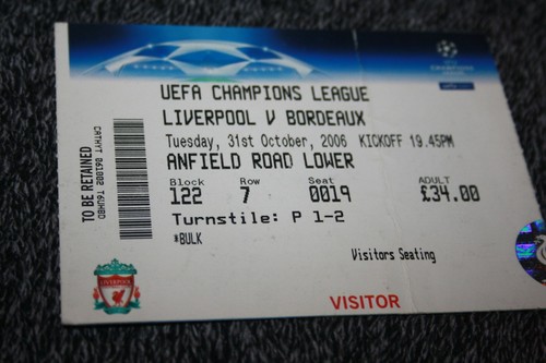 Ticket liverpool fc v - ticket,