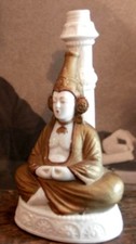 Pied de lampe en porcelaine bouddha vers 1900 Old asian lamp boudda meditation