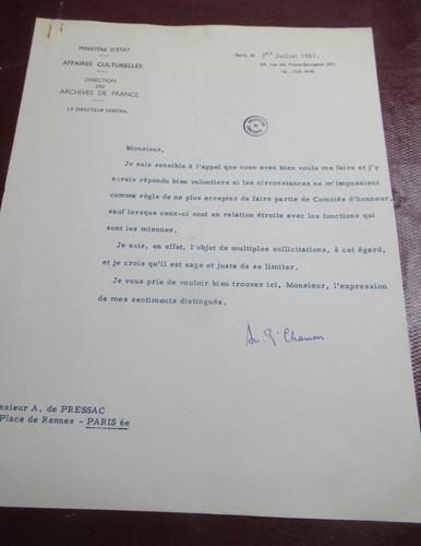 Andre chamson autographe - chamson,